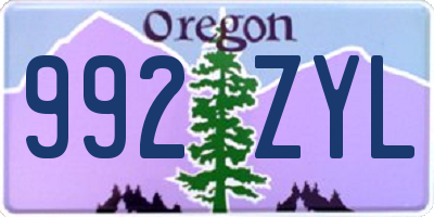 OR license plate 992ZYL