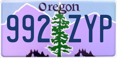 OR license plate 992ZYP