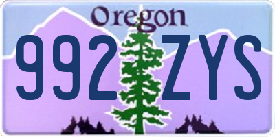 OR license plate 992ZYS