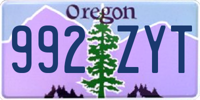 OR license plate 992ZYT