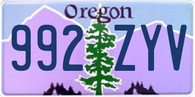OR license plate 992ZYV