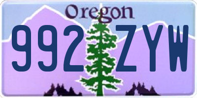 OR license plate 992ZYW
