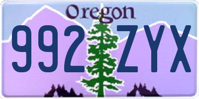 OR license plate 992ZYX