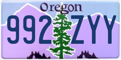 OR license plate 992ZYY