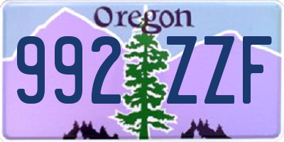 OR license plate 992ZZF