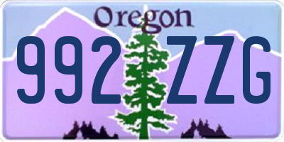 OR license plate 992ZZG