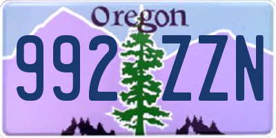 OR license plate 992ZZN