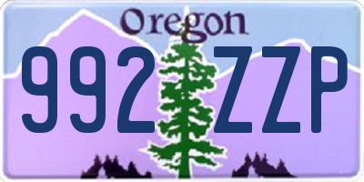 OR license plate 992ZZP