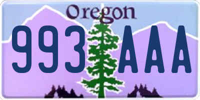 OR license plate 993AAA