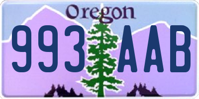OR license plate 993AAB