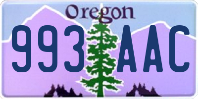 OR license plate 993AAC
