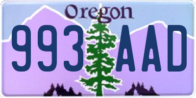 OR license plate 993AAD