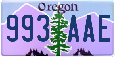 OR license plate 993AAE
