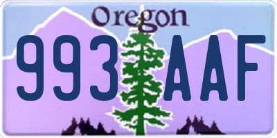 OR license plate 993AAF