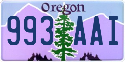 OR license plate 993AAI