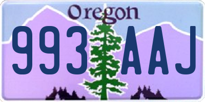 OR license plate 993AAJ