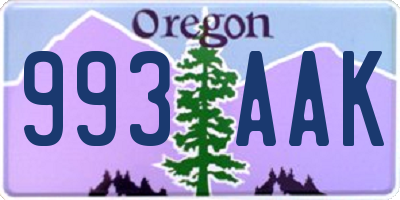 OR license plate 993AAK