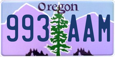 OR license plate 993AAM