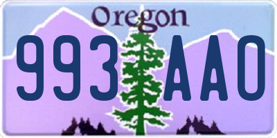 OR license plate 993AAO