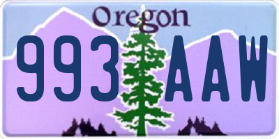 OR license plate 993AAW