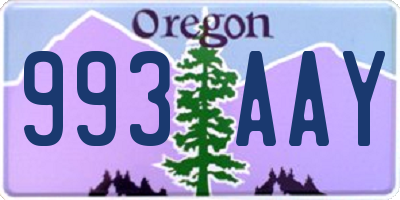 OR license plate 993AAY