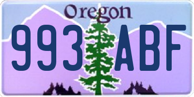 OR license plate 993ABF