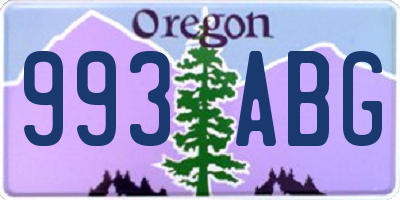 OR license plate 993ABG