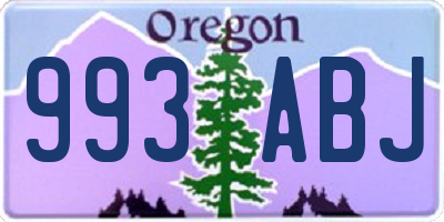 OR license plate 993ABJ