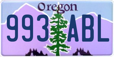 OR license plate 993ABL