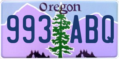 OR license plate 993ABQ