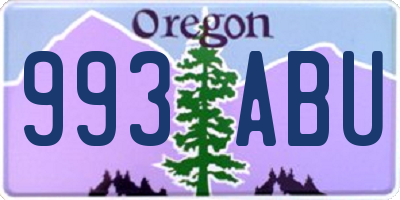 OR license plate 993ABU