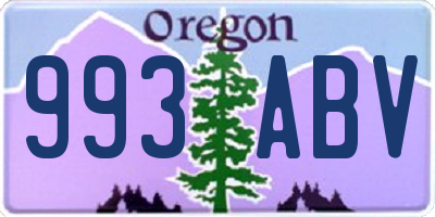 OR license plate 993ABV