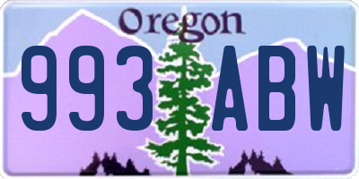 OR license plate 993ABW