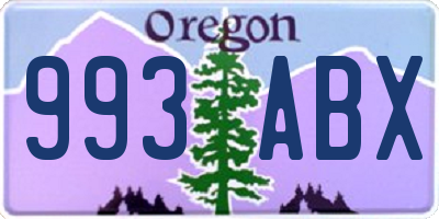 OR license plate 993ABX
