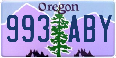 OR license plate 993ABY