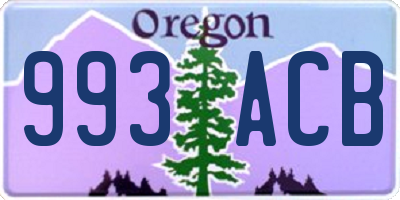 OR license plate 993ACB