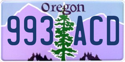 OR license plate 993ACD
