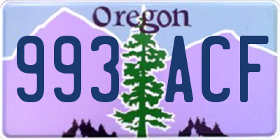 OR license plate 993ACF