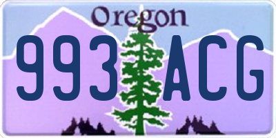 OR license plate 993ACG