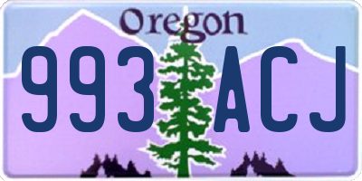 OR license plate 993ACJ