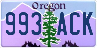 OR license plate 993ACK