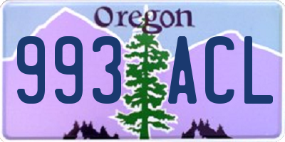 OR license plate 993ACL