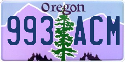 OR license plate 993ACM