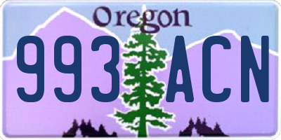 OR license plate 993ACN