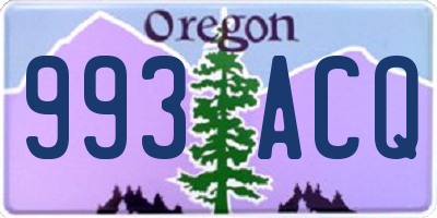 OR license plate 993ACQ