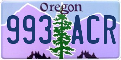 OR license plate 993ACR