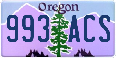 OR license plate 993ACS