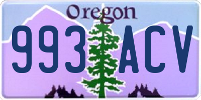 OR license plate 993ACV