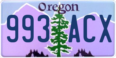 OR license plate 993ACX
