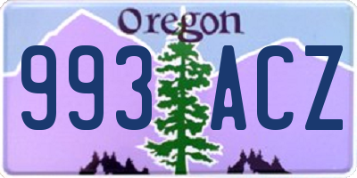 OR license plate 993ACZ